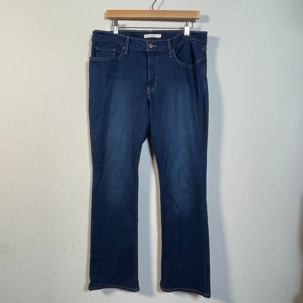 Levis 315 Shaping Bootcut Jeans Womens 33x32 Dark‎ Wash Blue Stretch Denim